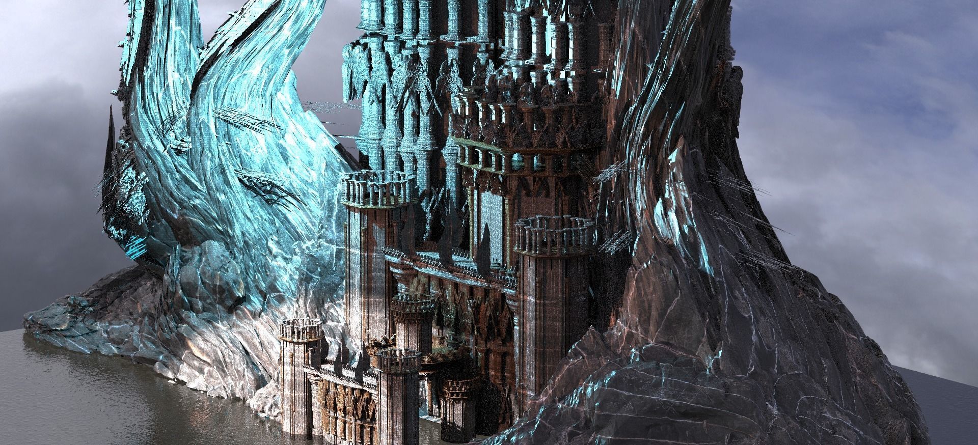 Great Cliffs Dark ages Kit bash 2 3D model_2