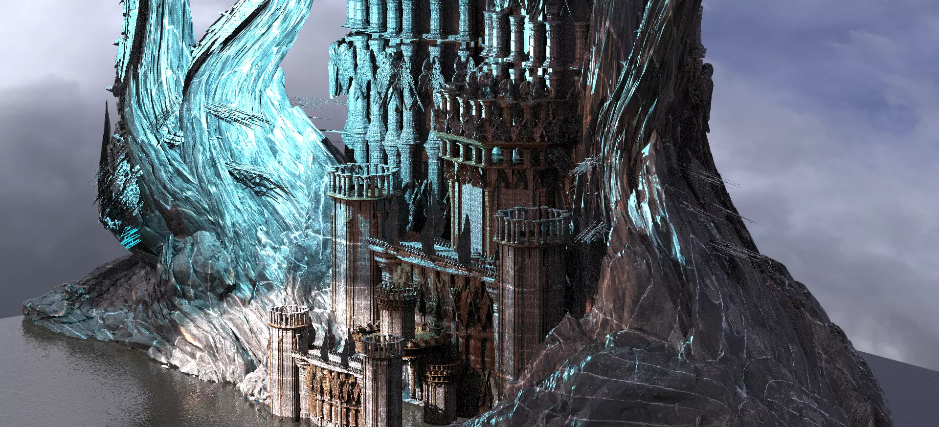 Great Cliffs Dark ages Kit bash 2 3D model_0