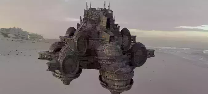 Sci fi Floating platform base 4 3D model