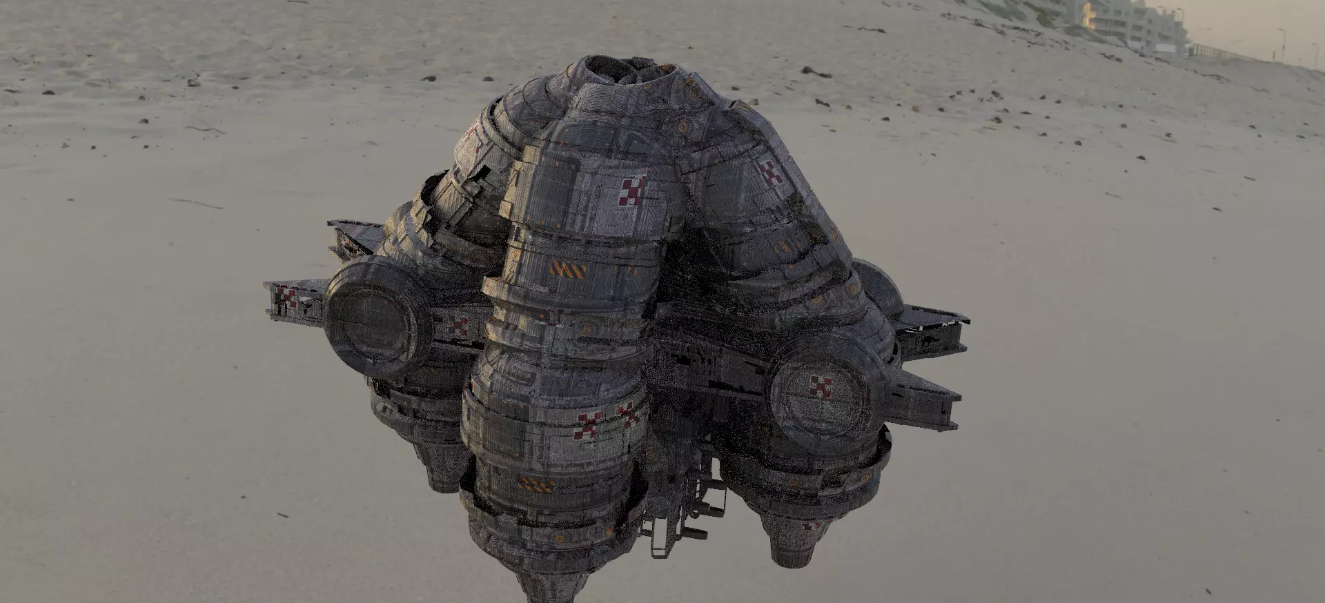 Sci fi Floating platform base 6 3D model_0