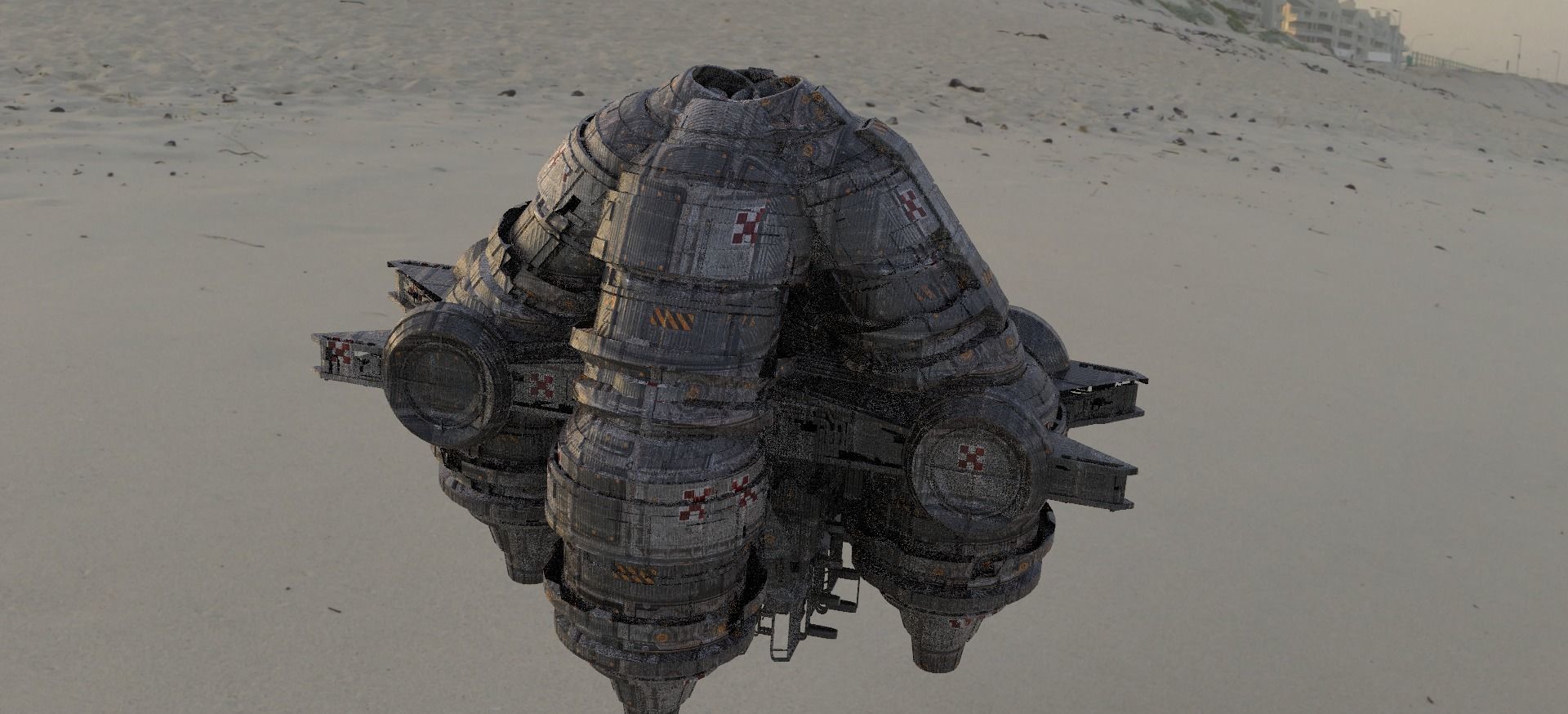 Sci fi Floating platform base 6 3D model_1
