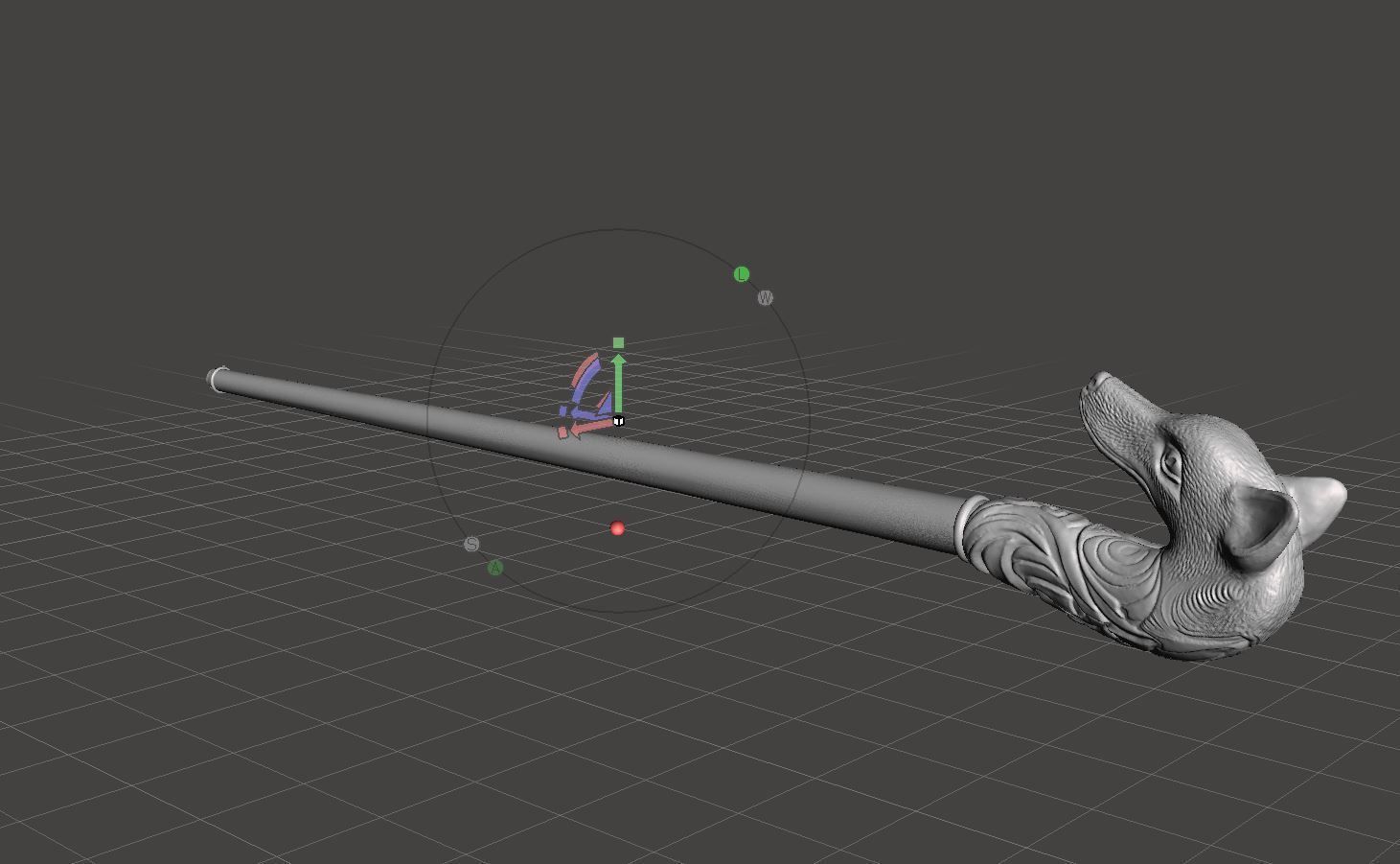 Fox cane 3D print model_19