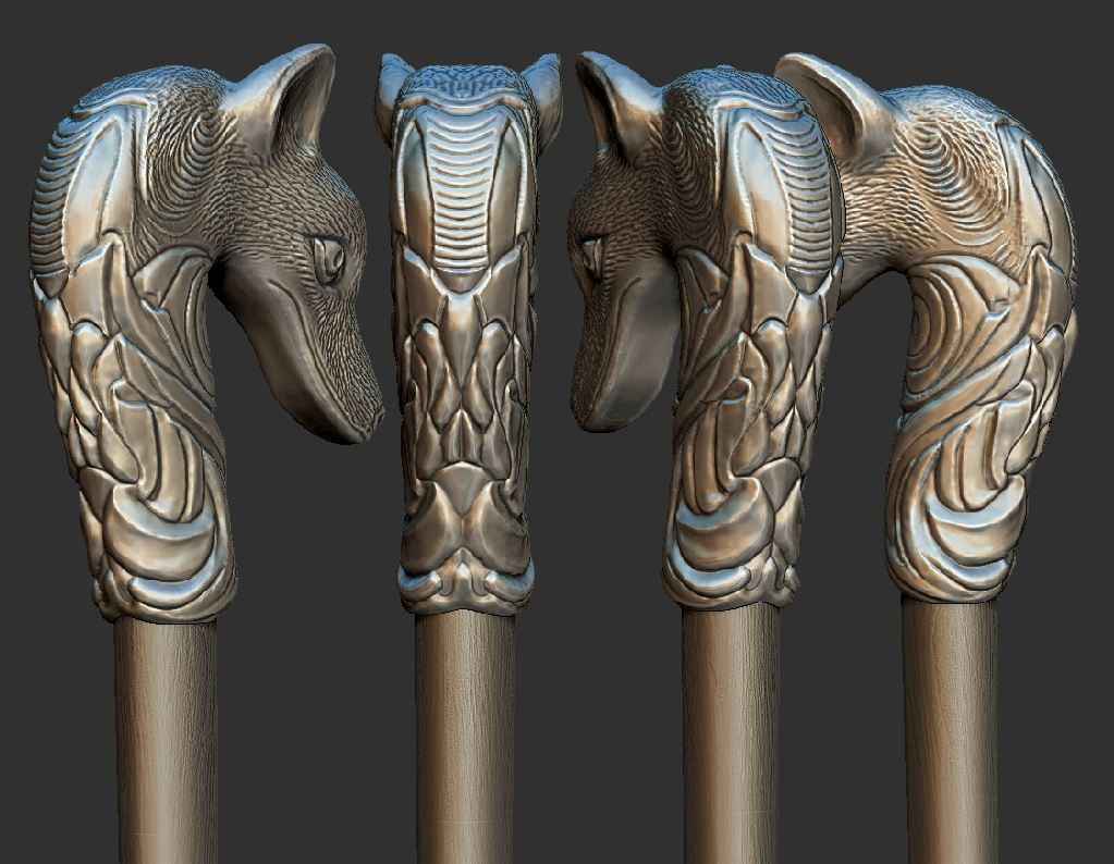 Fox cane 3D print model_2