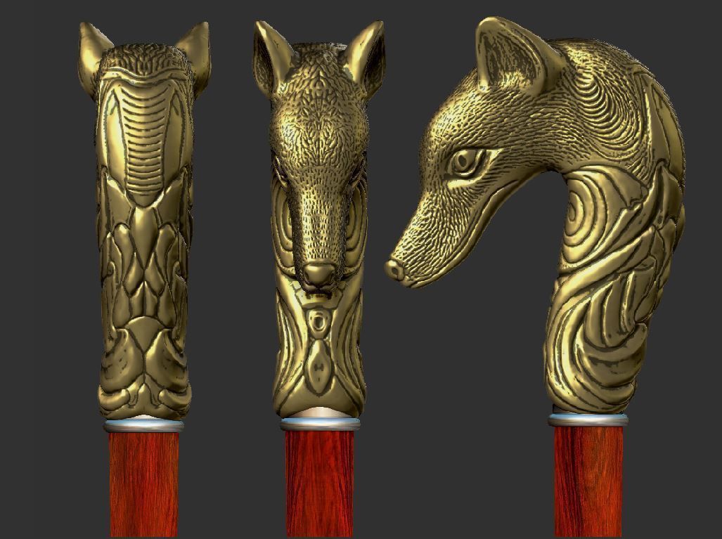 Fox cane 3D print model_14