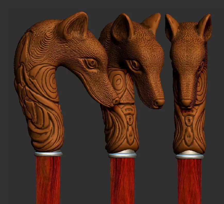 Fox cane 3D print model_0