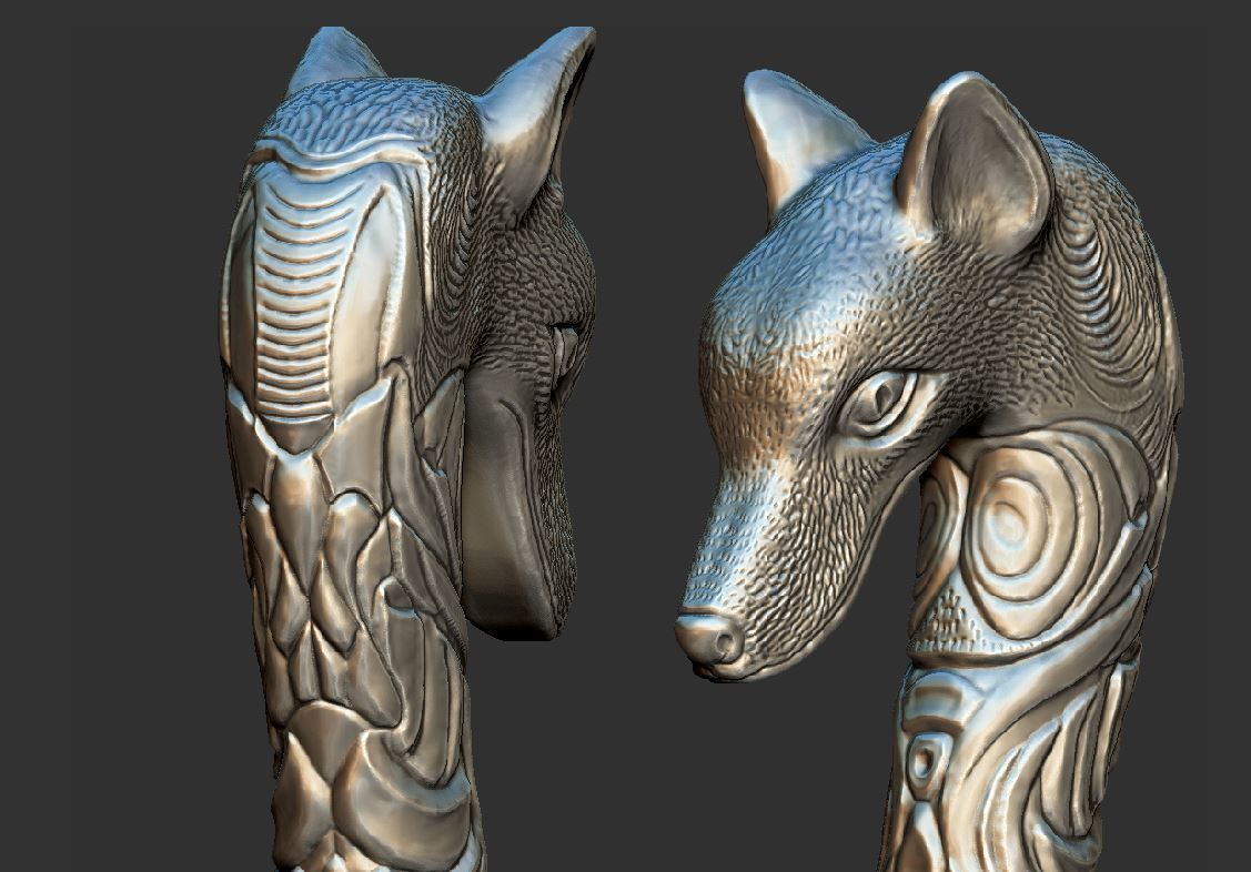Fox cane 3D print model_18