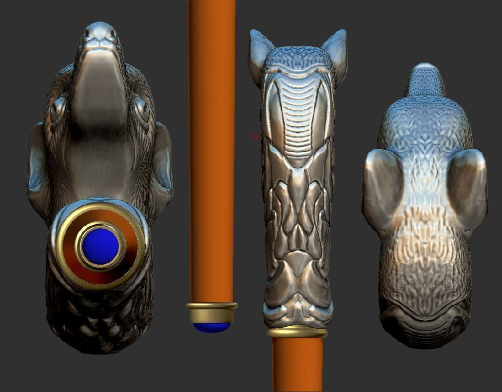 Fox cane 3D print model_4