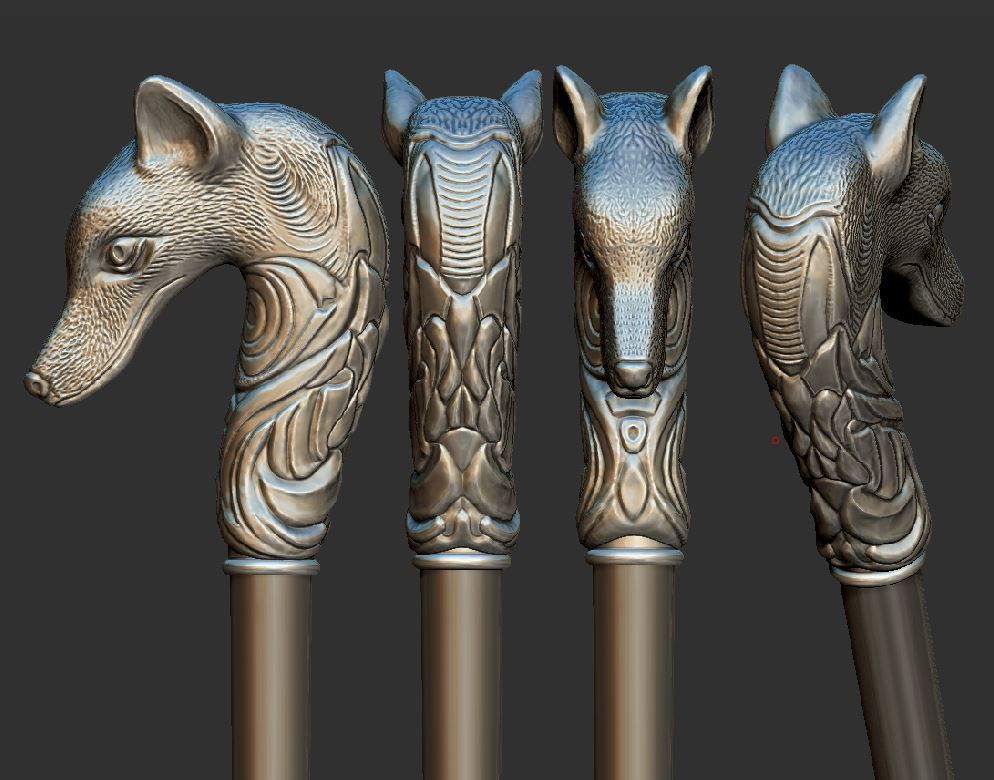 Fox cane 3D print model_11