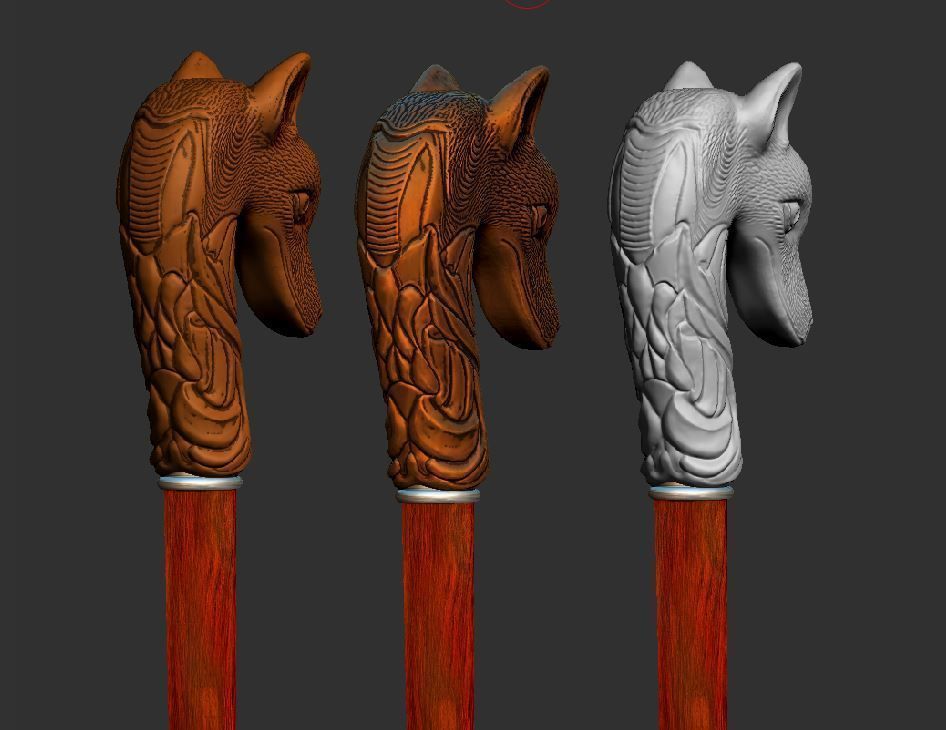 Fox cane 3D print model_1