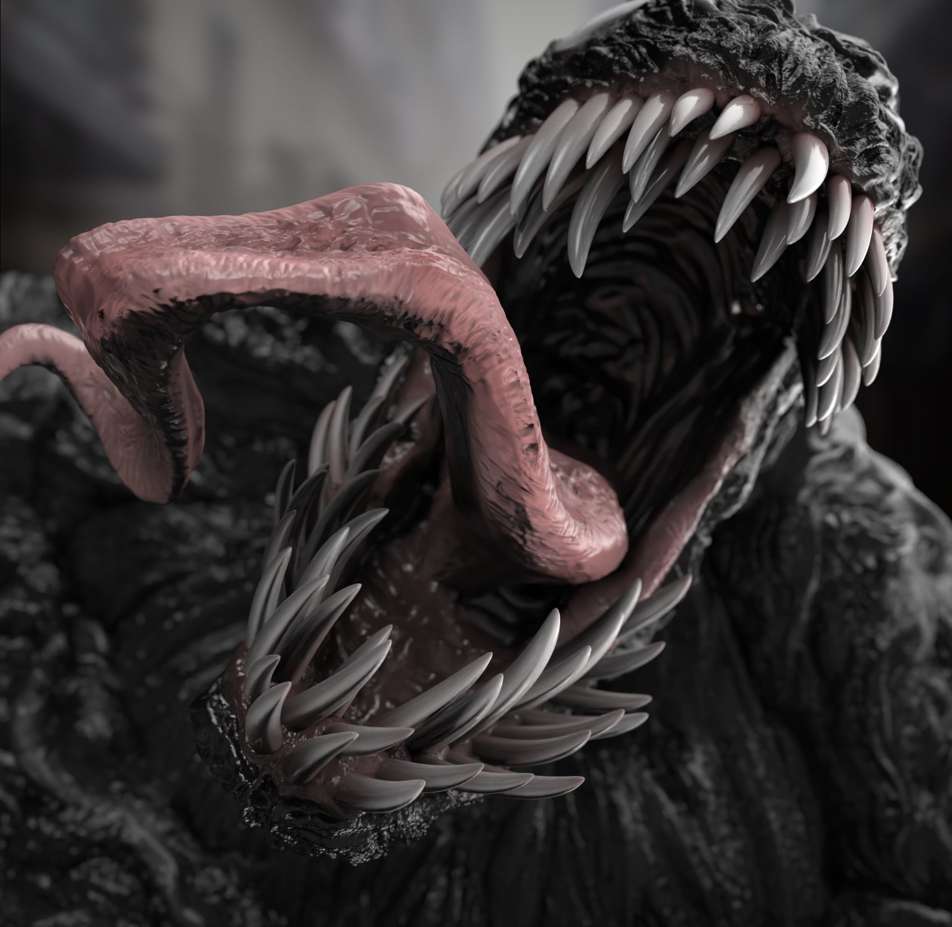 Venom statue of 3D print model_10