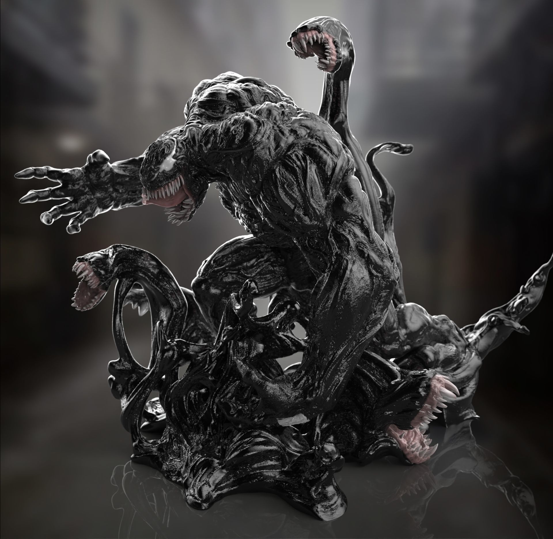 Venom statue of 3D print model_2