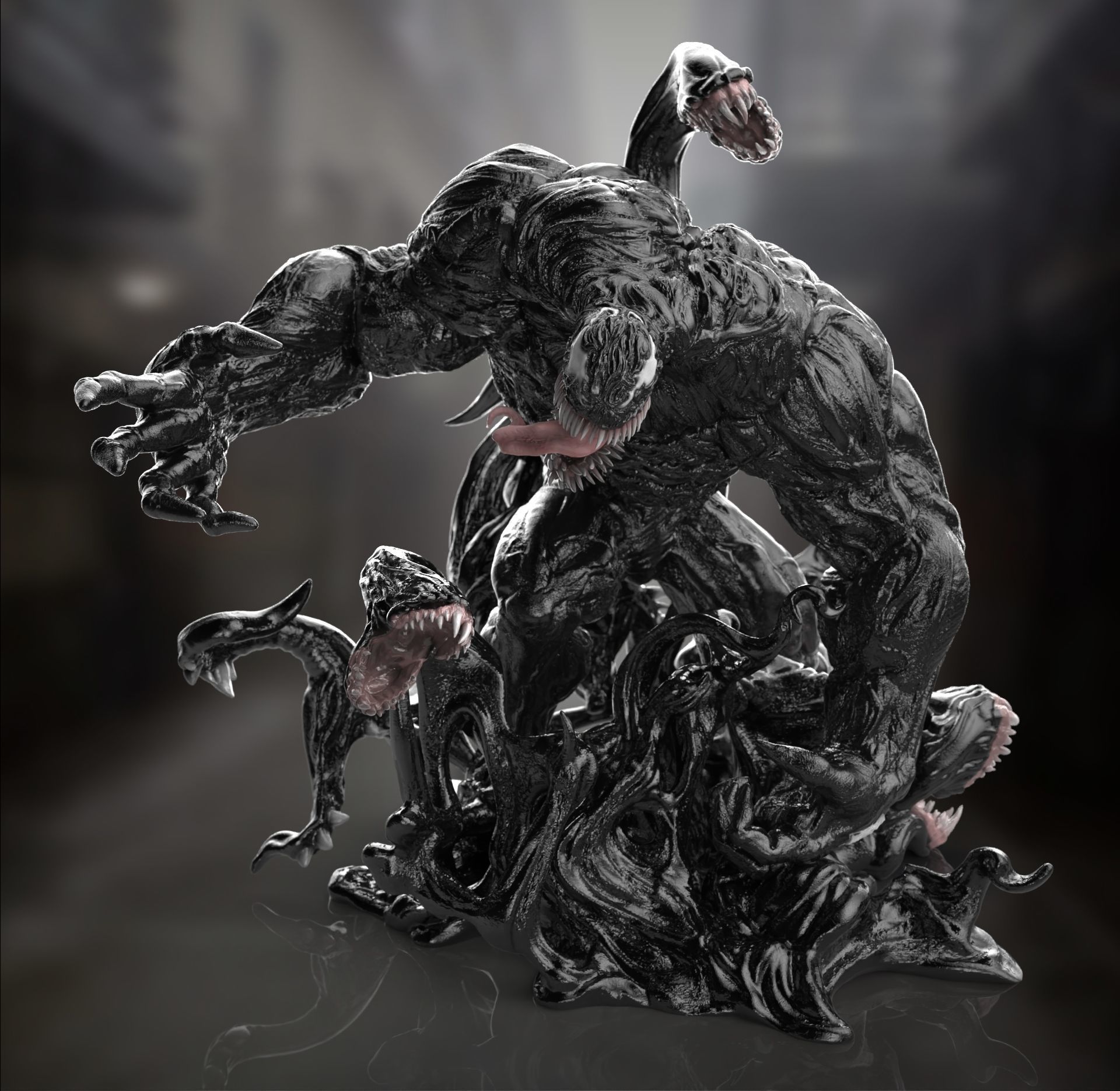 Venom statue of 3D print model_1