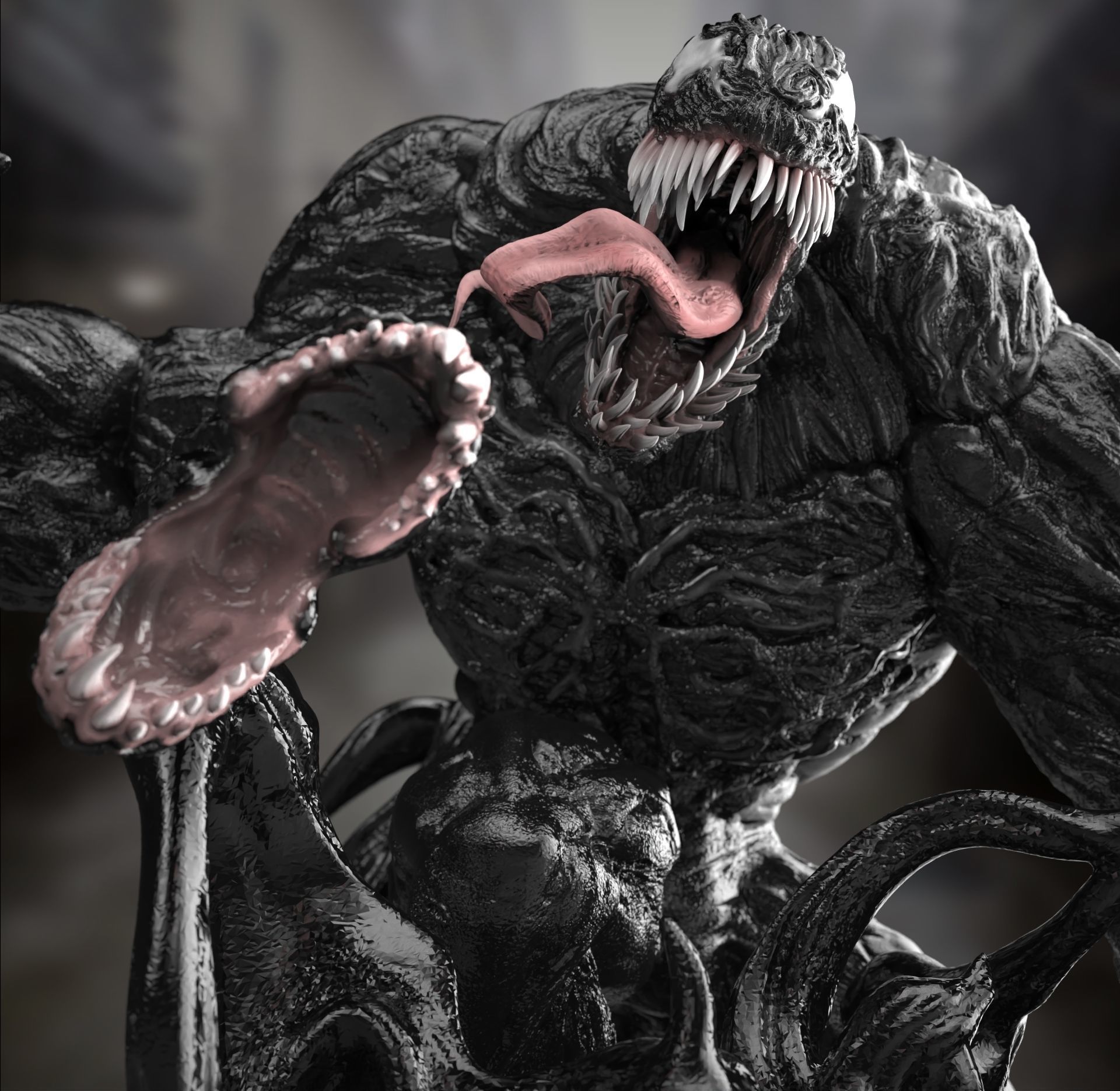 Venom statue of 3D print model_9