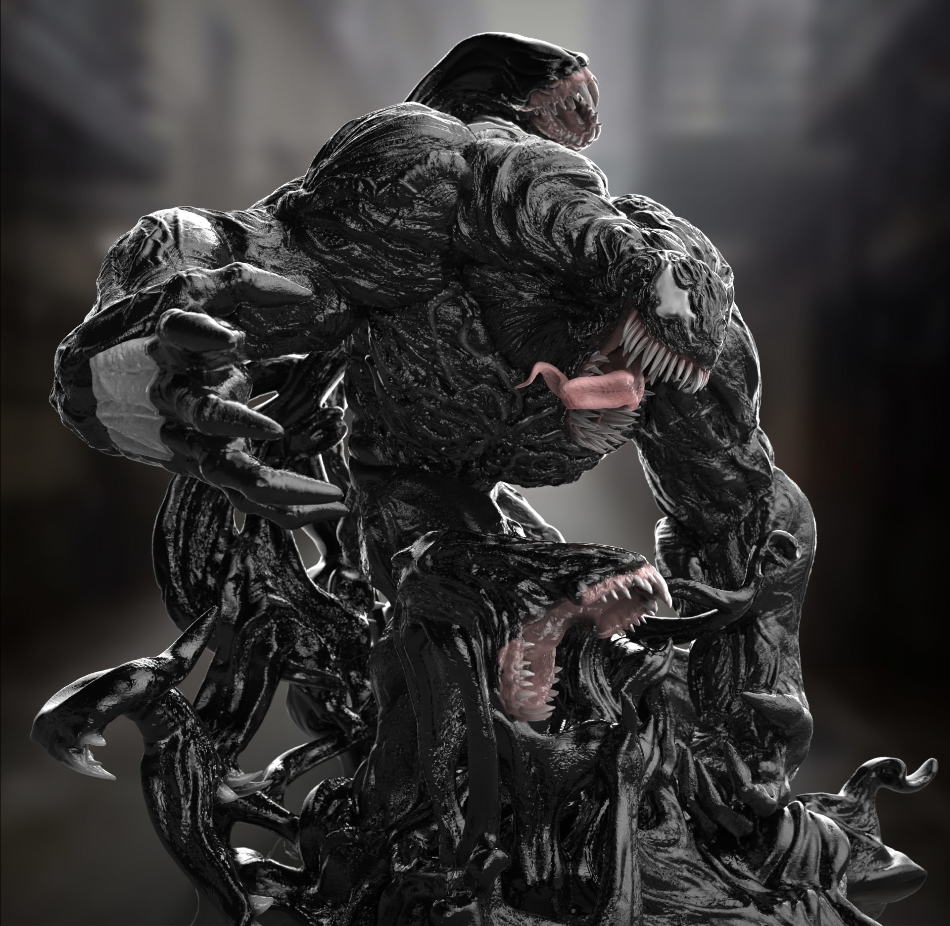 Venom statue of 3D print model_7
