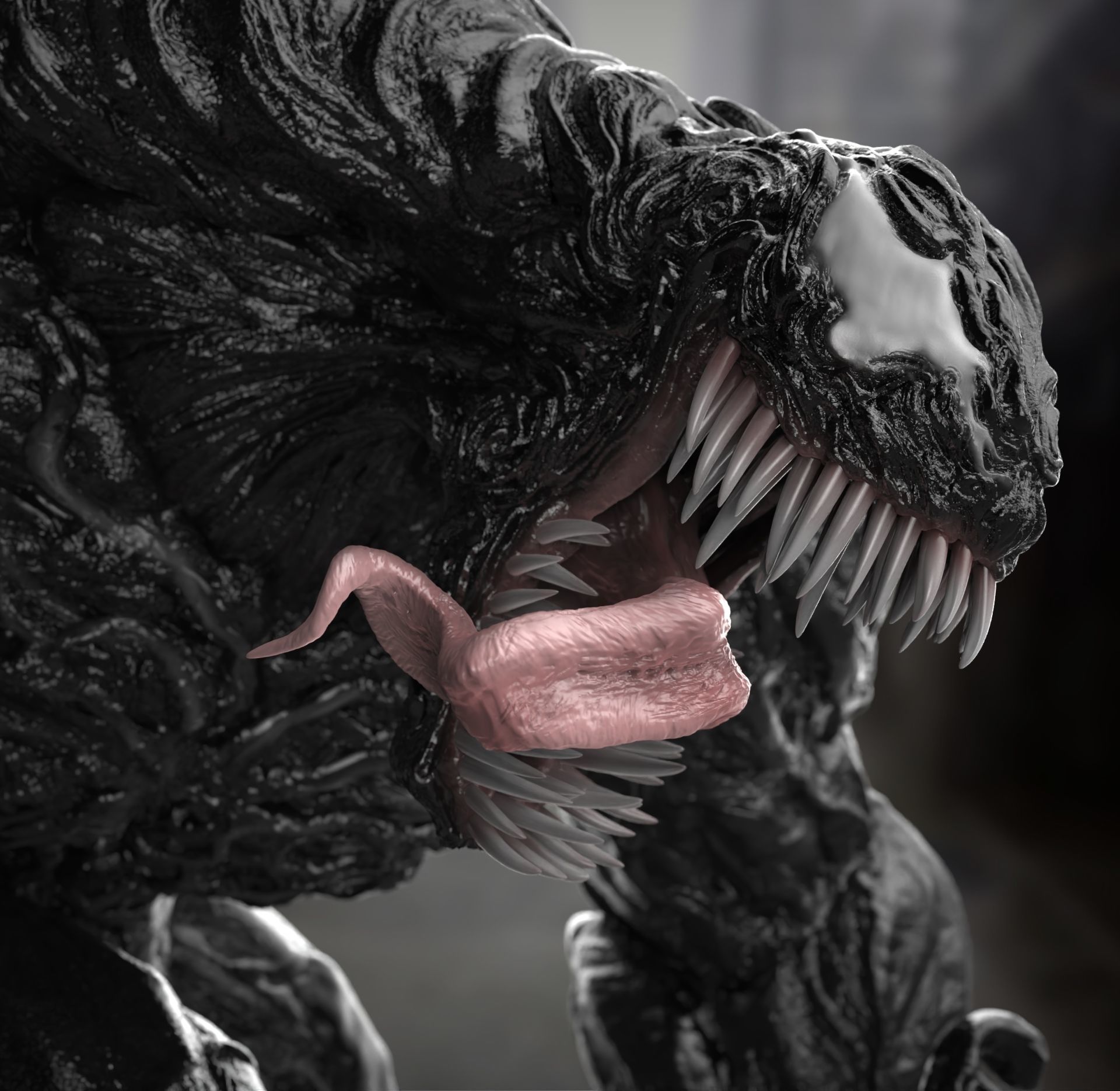 Venom statue of 3D print model_8