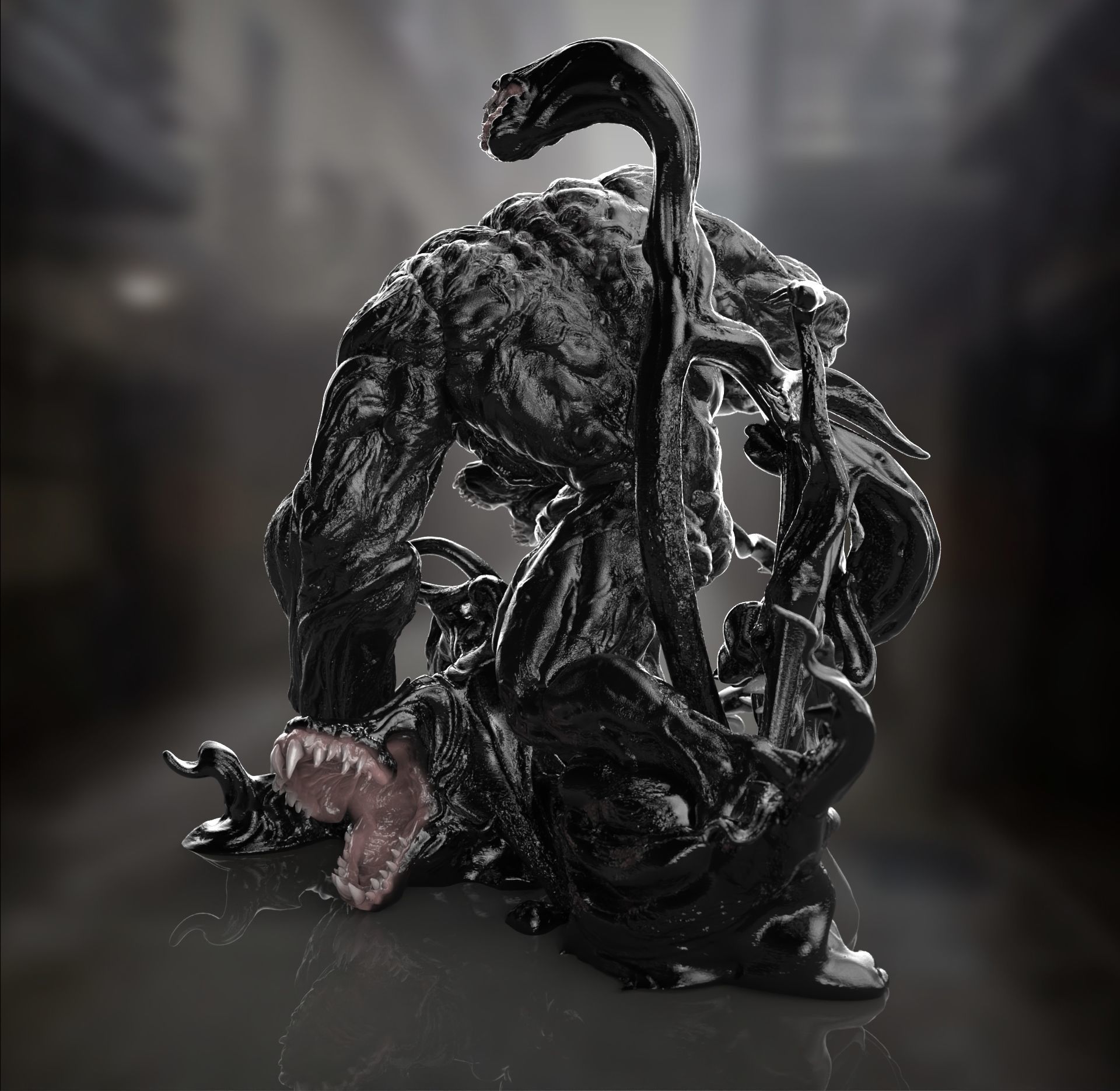 Venom statue of 3D print model_4