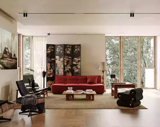 Cream style interiors that are trending right now 3D model