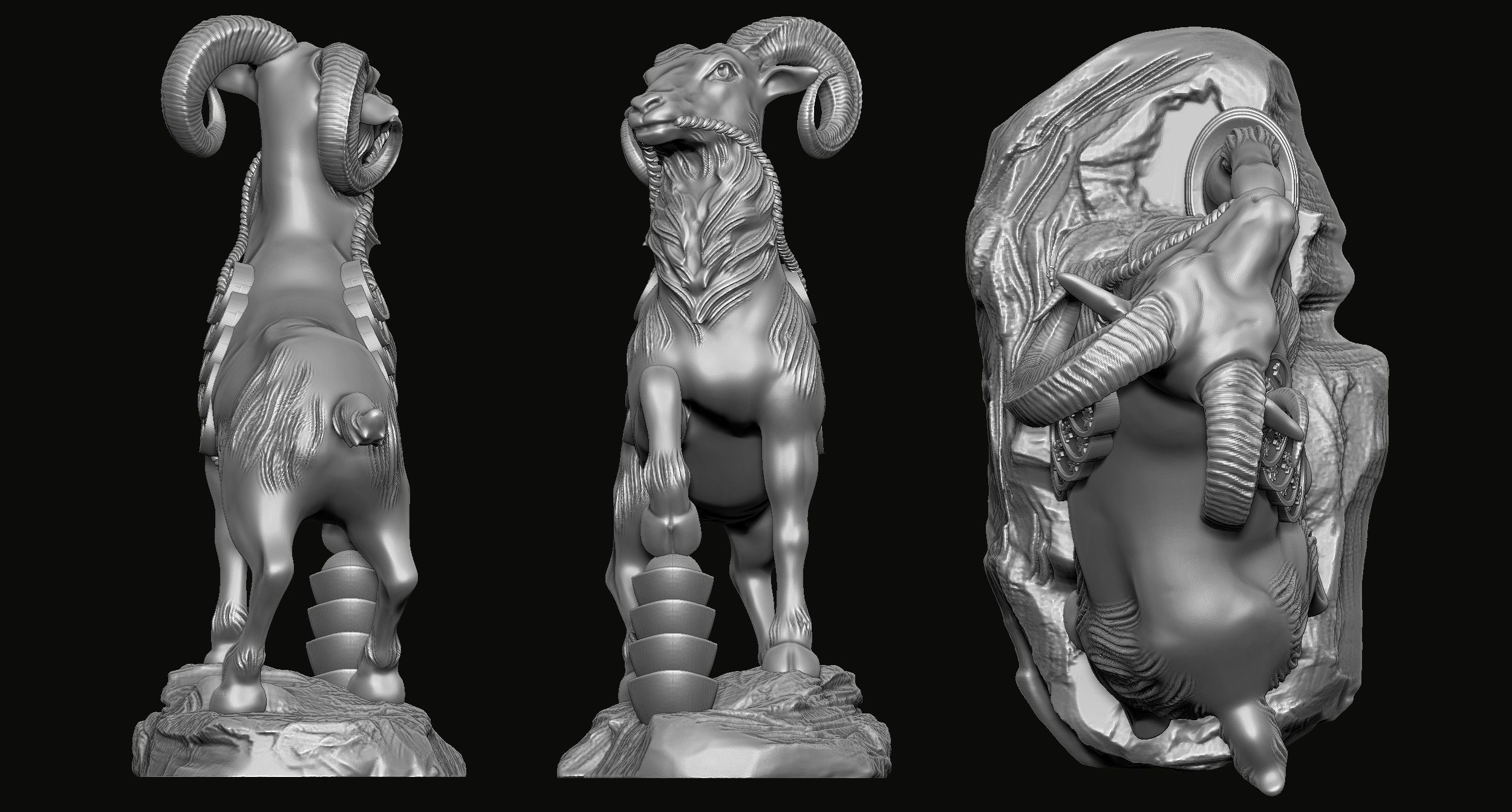 Goat Statue 3D print model 3D print model_1