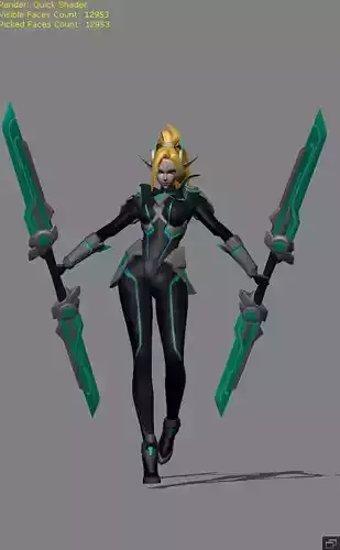Karina Phantom Blade Skin 01 Low-poly 3D model