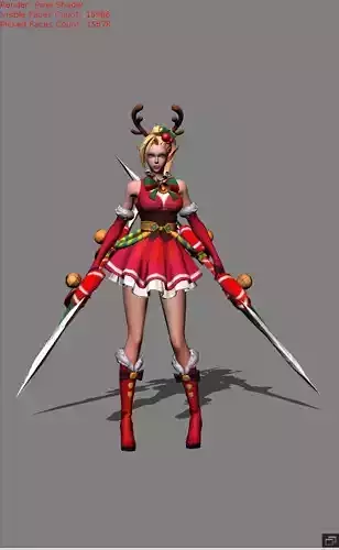 Karina Christmas Carnaval  Skin 02 Low-poly 3D model