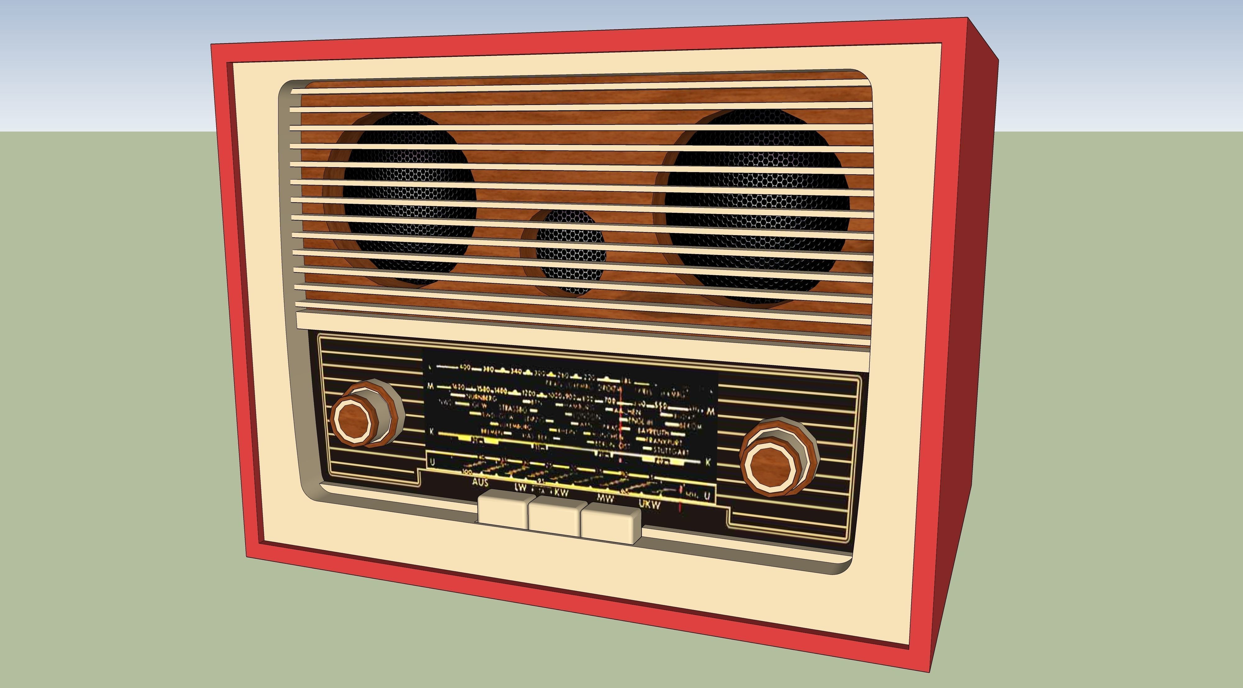 vintage radio 2 3D model_1