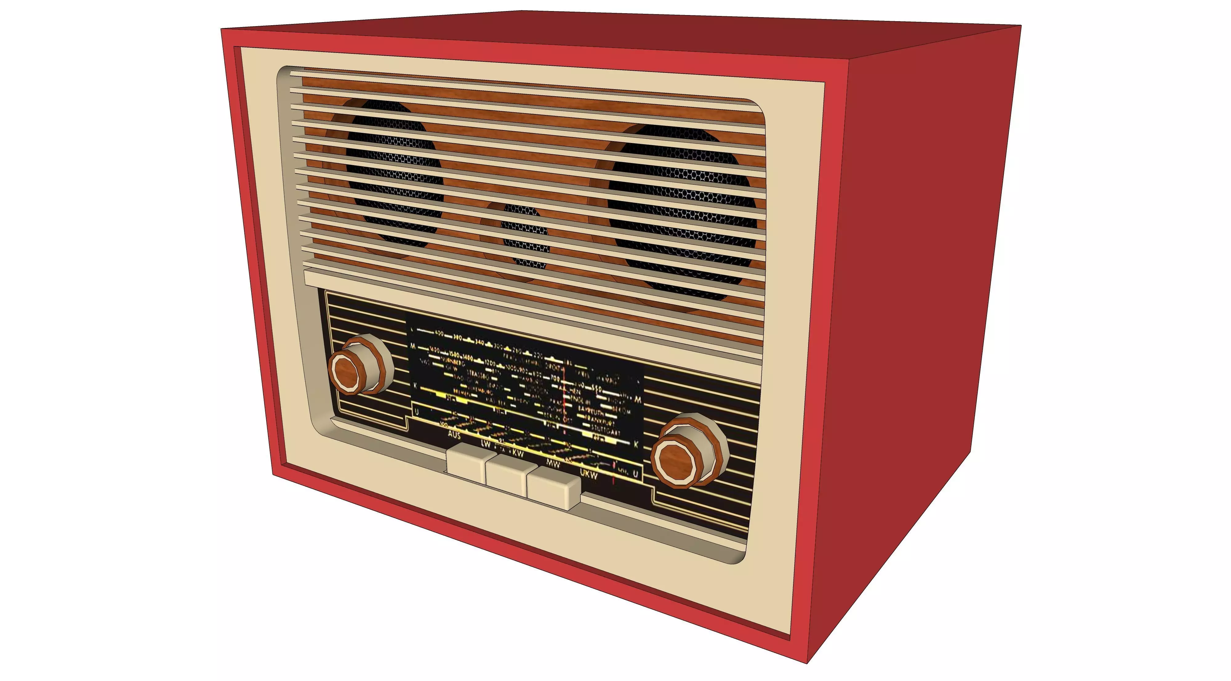 vintage radio 2 3D model_0