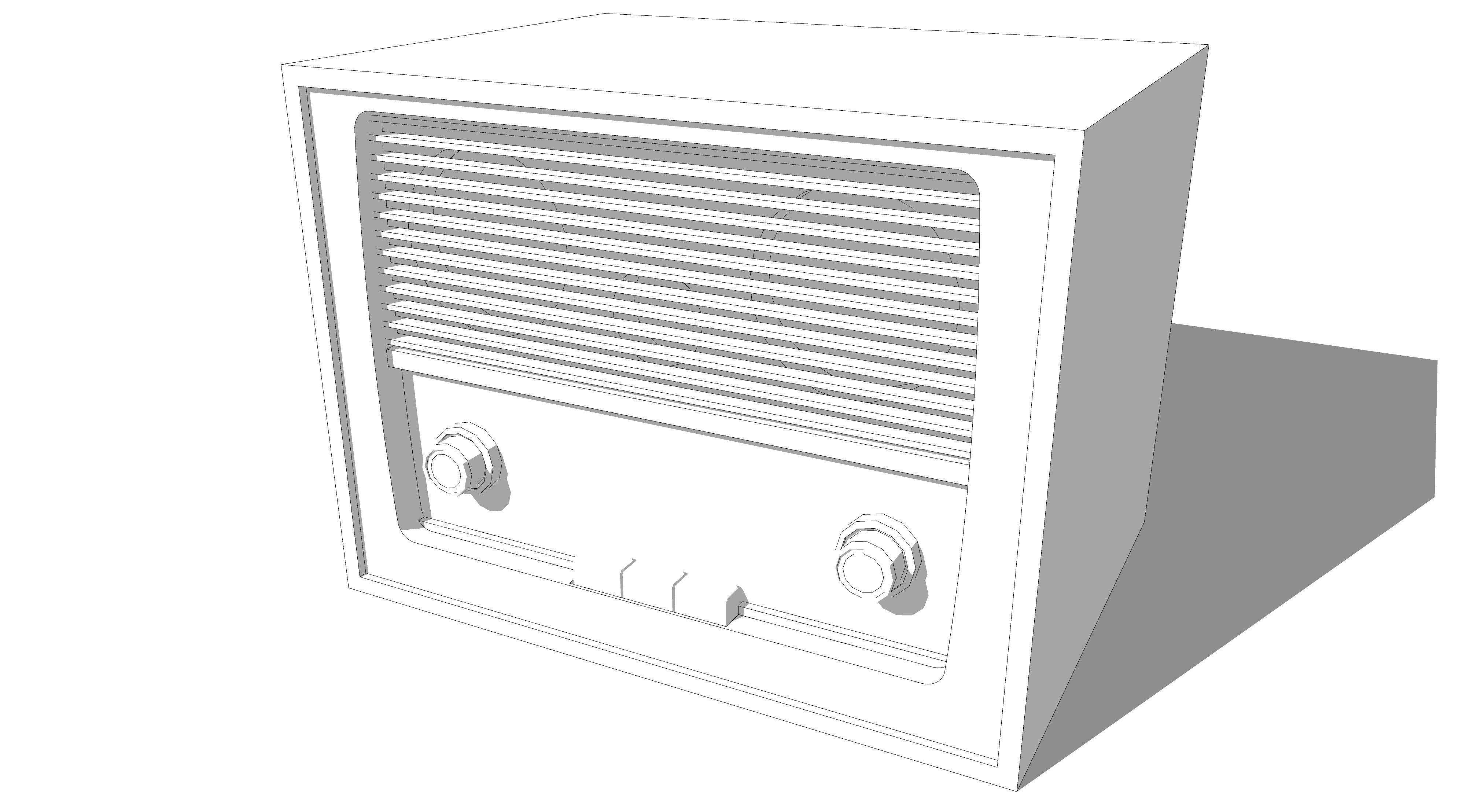 vintage radio 2 3D model_11
