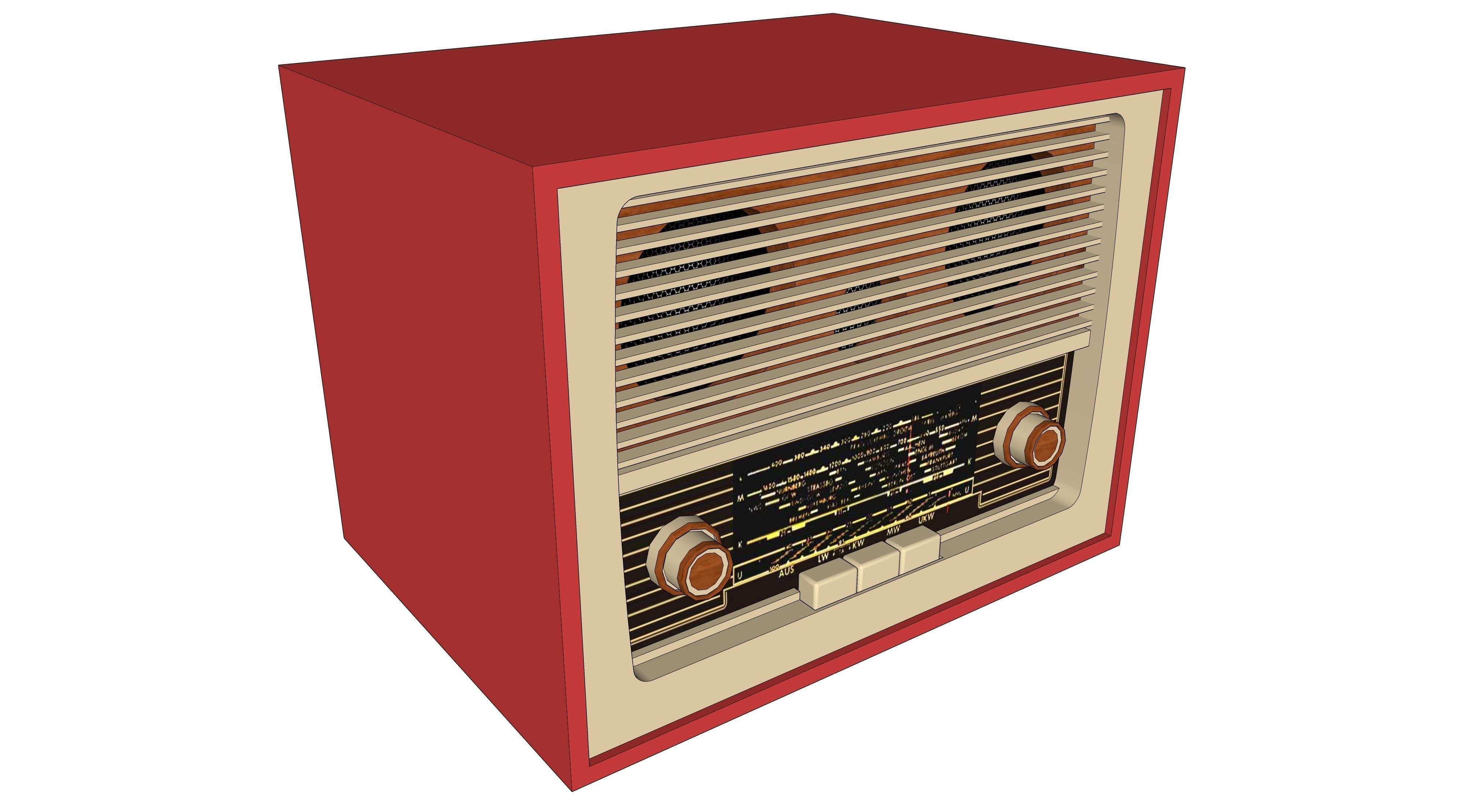 vintage radio 2 3D model_2