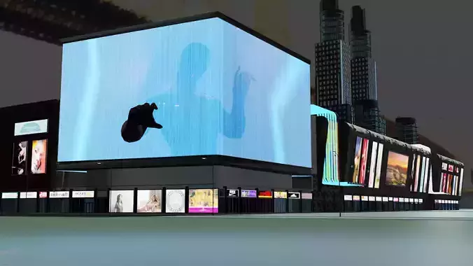 City Mall with animated Spider man in 3D 3D model