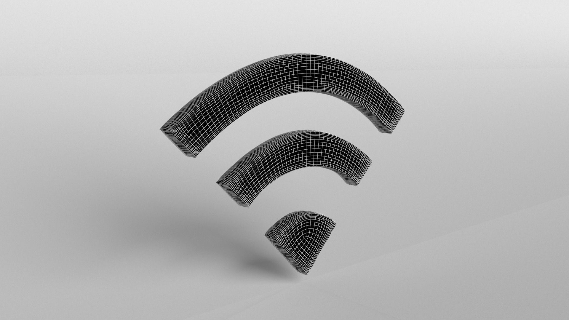 Wifi Symbol v1 008 Low-poly 3D model_7