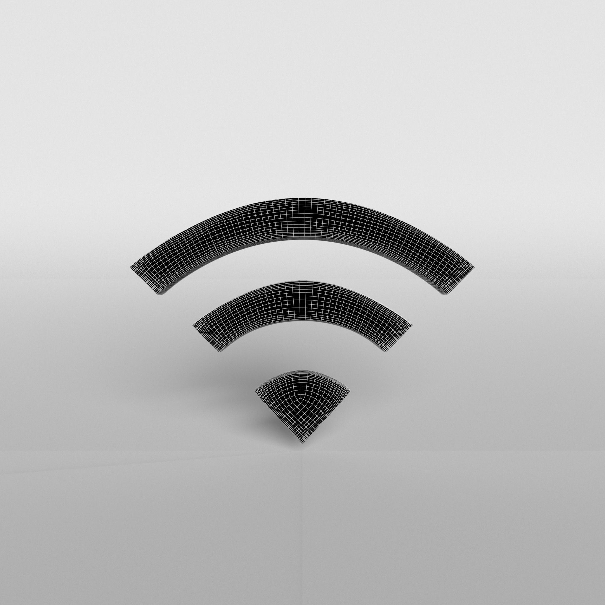 Wifi Symbol v1 010 Low-poly 3D model_4