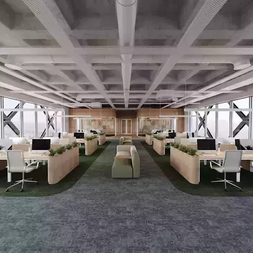 Contemporary Office Space 3D Model 3D model