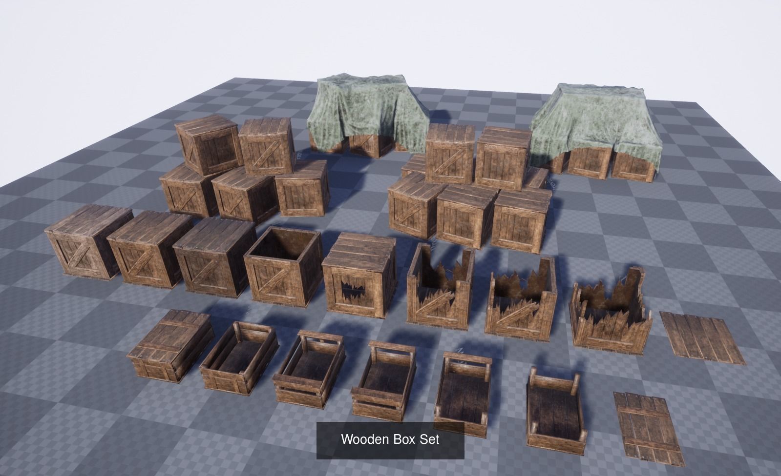 Medieval barrels and crates Kit 3D Model Collection_2