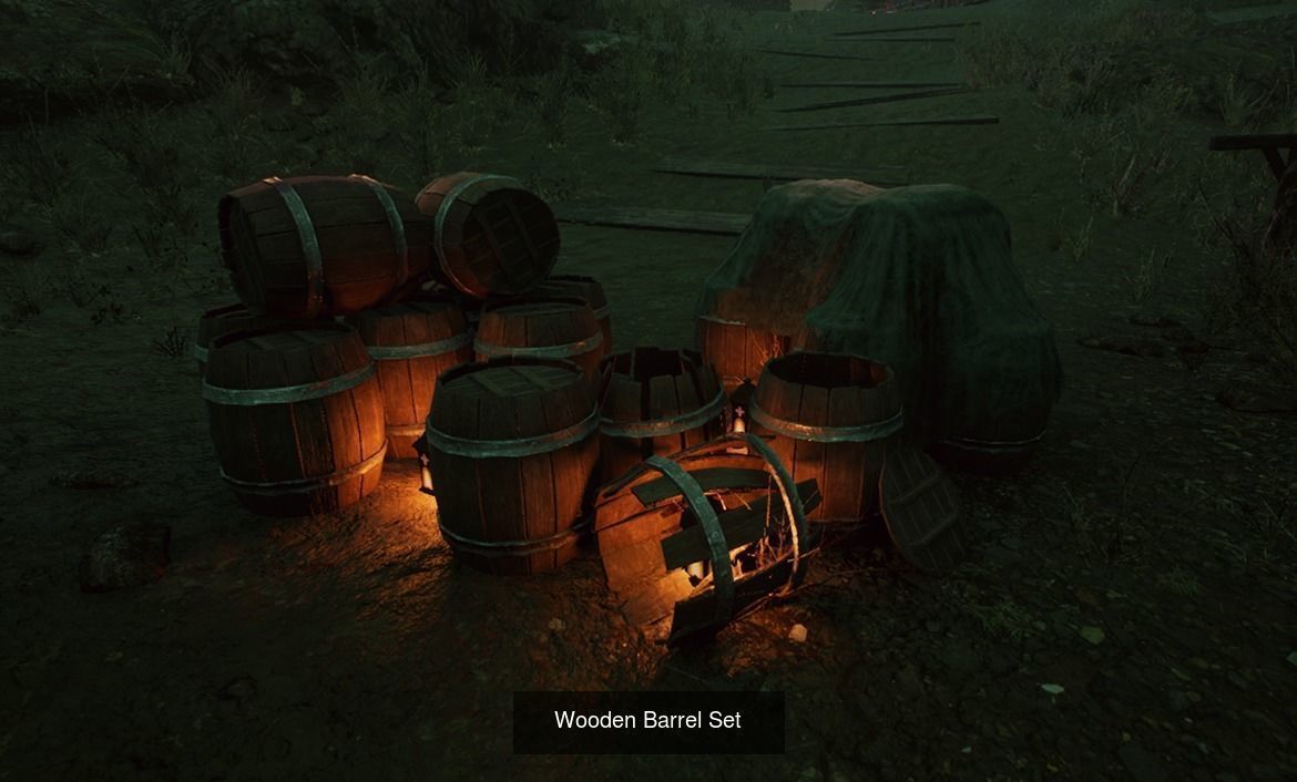 Medieval barrels and crates Kit 3D Model Collection_1