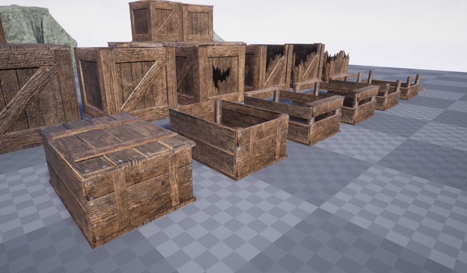 Medieval barrels and crates Kit 3D Model Collection_7