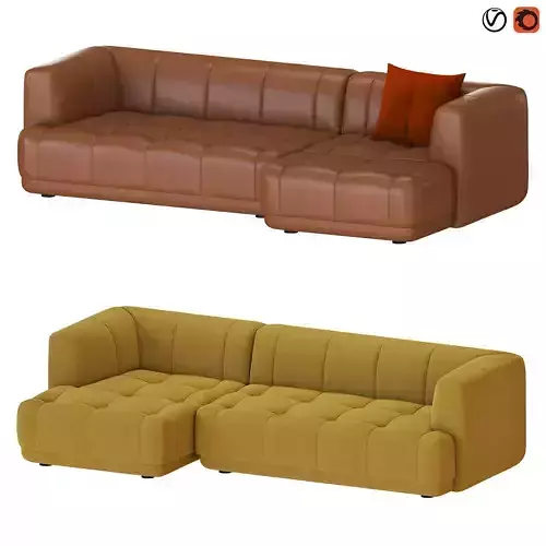 Hay Quilton Sofa Chaise Sectional 3D model