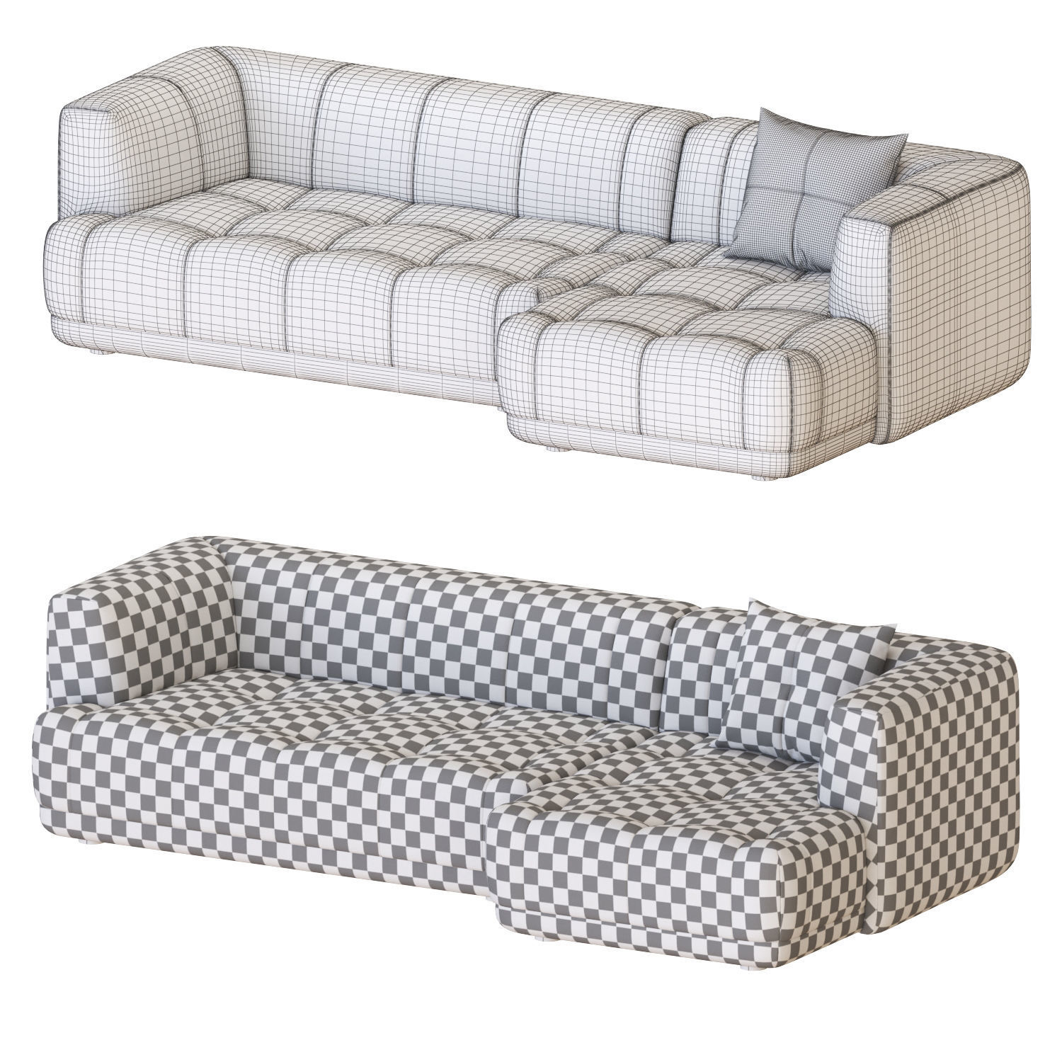 Hay Quilton Sofa Chaise Sectional 3D model_3