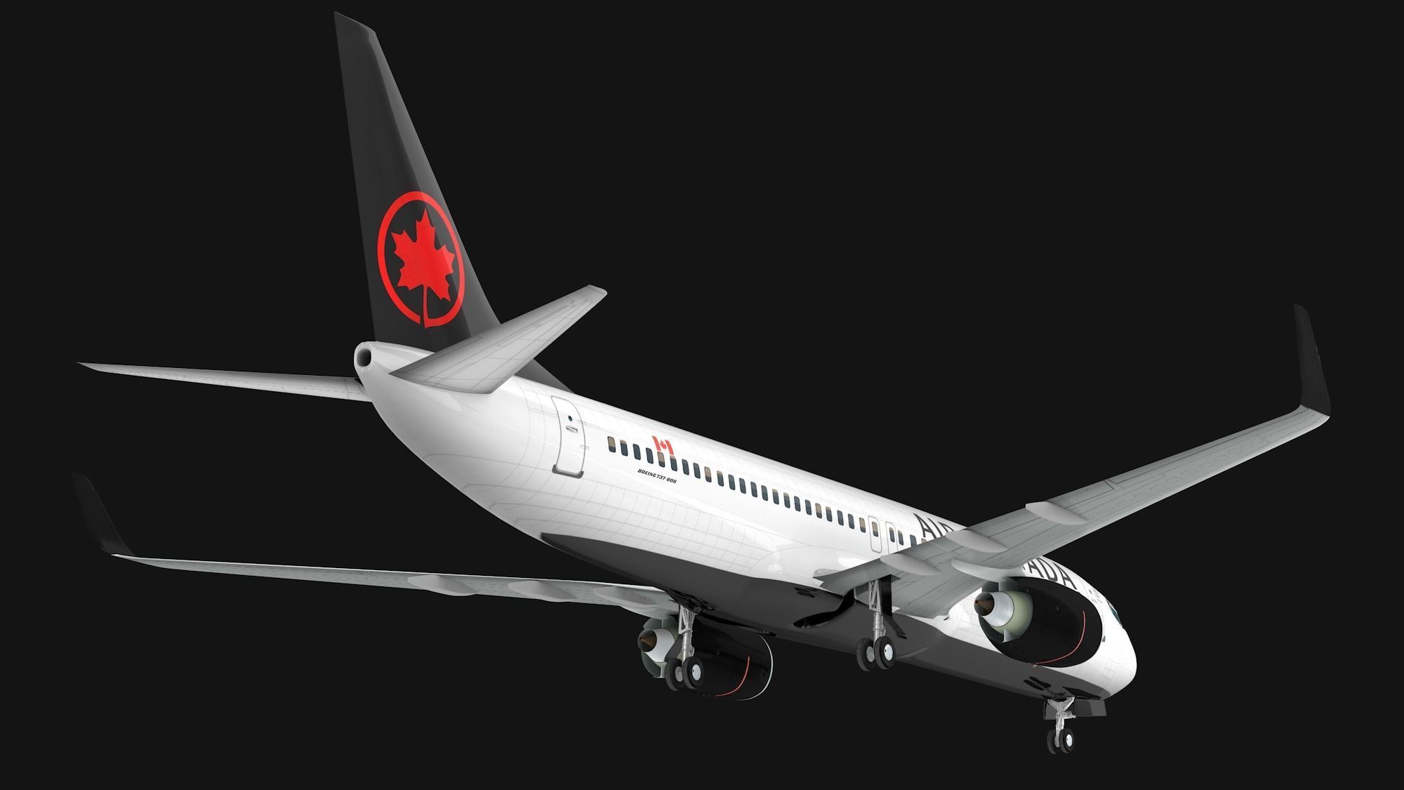 Boeing 737-800 Air Canada Low-poly 3D model_9
