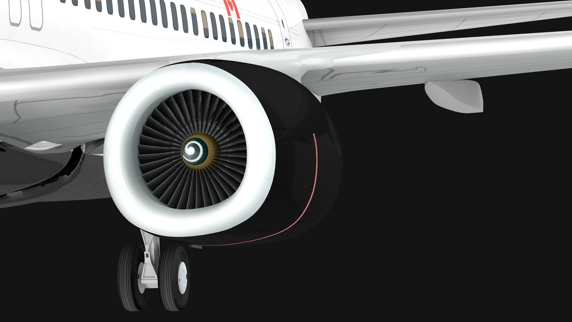 Boeing 737-800 Air Canada Low-poly 3D model_5