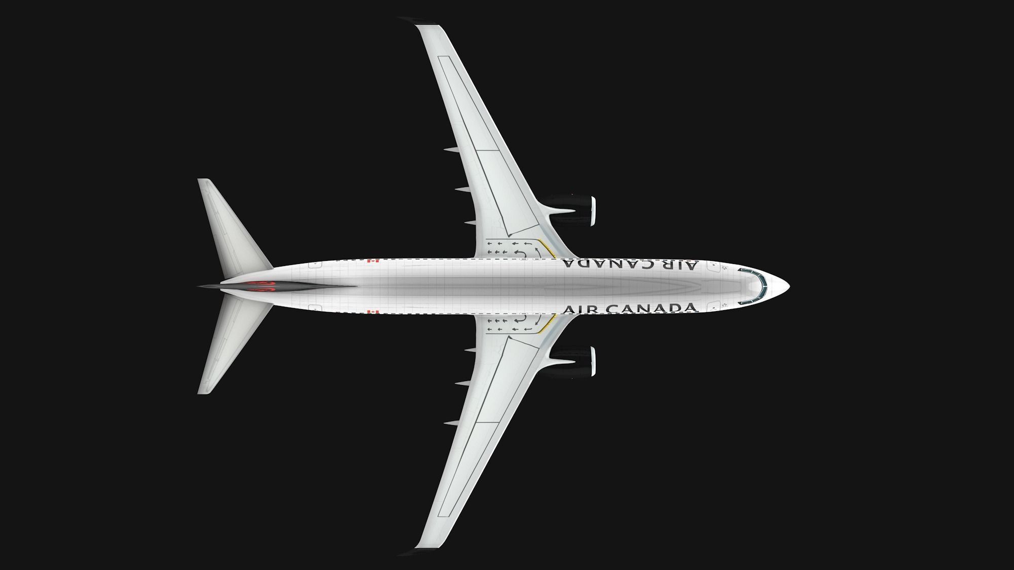 Boeing 737-800 Air Canada Low-poly 3D model_10
