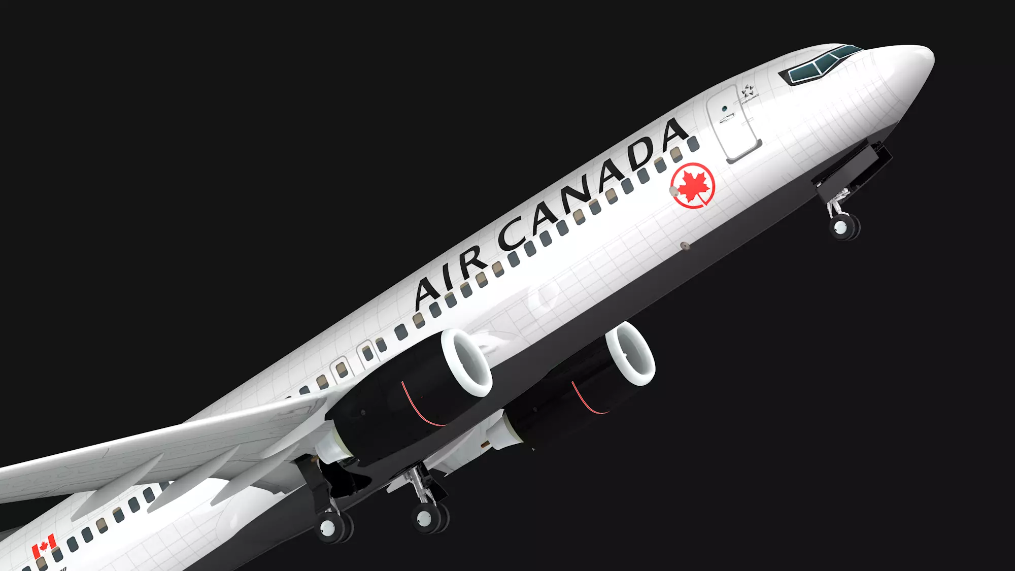 Boeing 737-800 Air Canada Low-poly 3D model_0