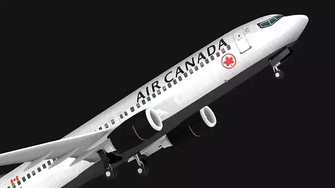 Boeing 737-800 Air Canada Low-poly 3D model