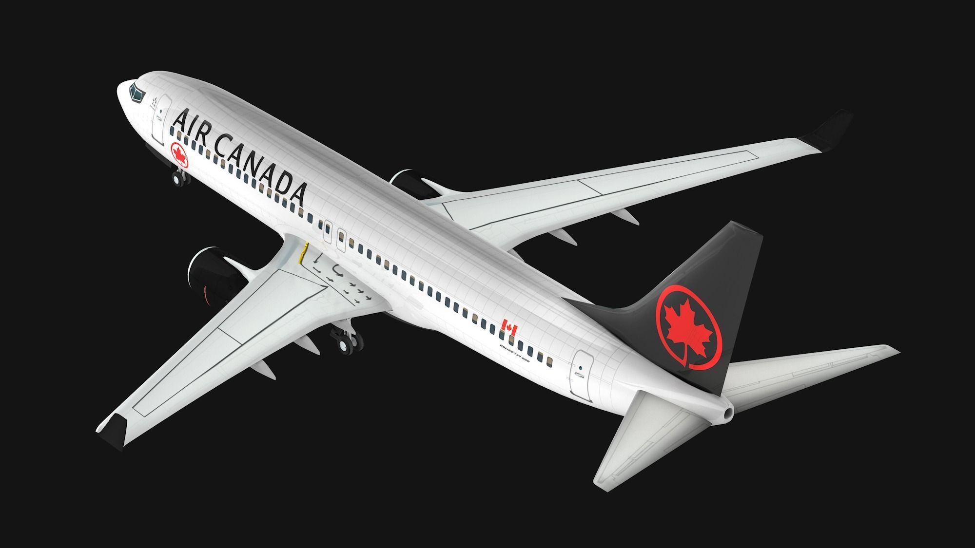 Boeing 737-800 Air Canada Low-poly 3D model_7