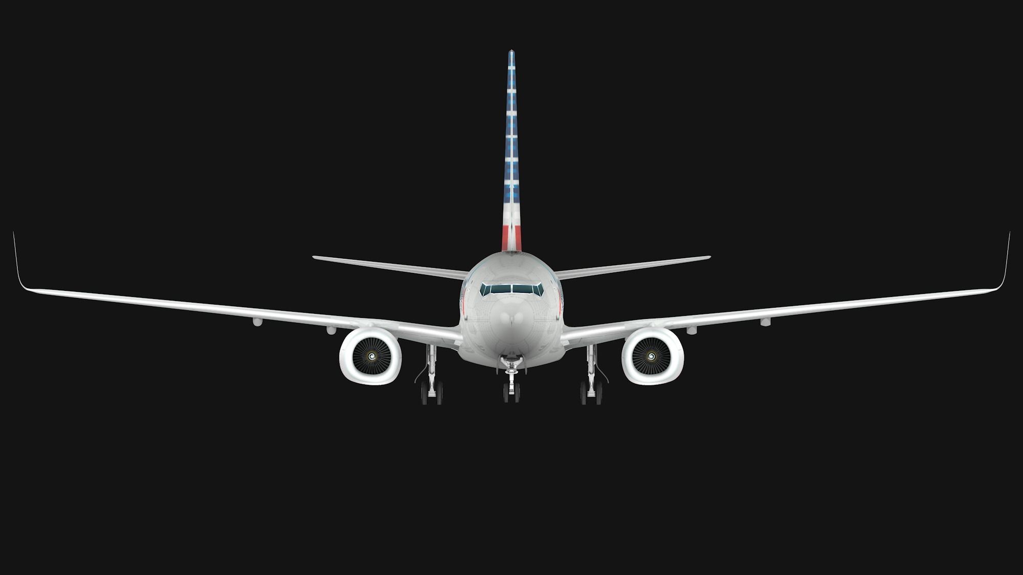 Boeing  737-800 American Airlines Low-poly 3D model_3