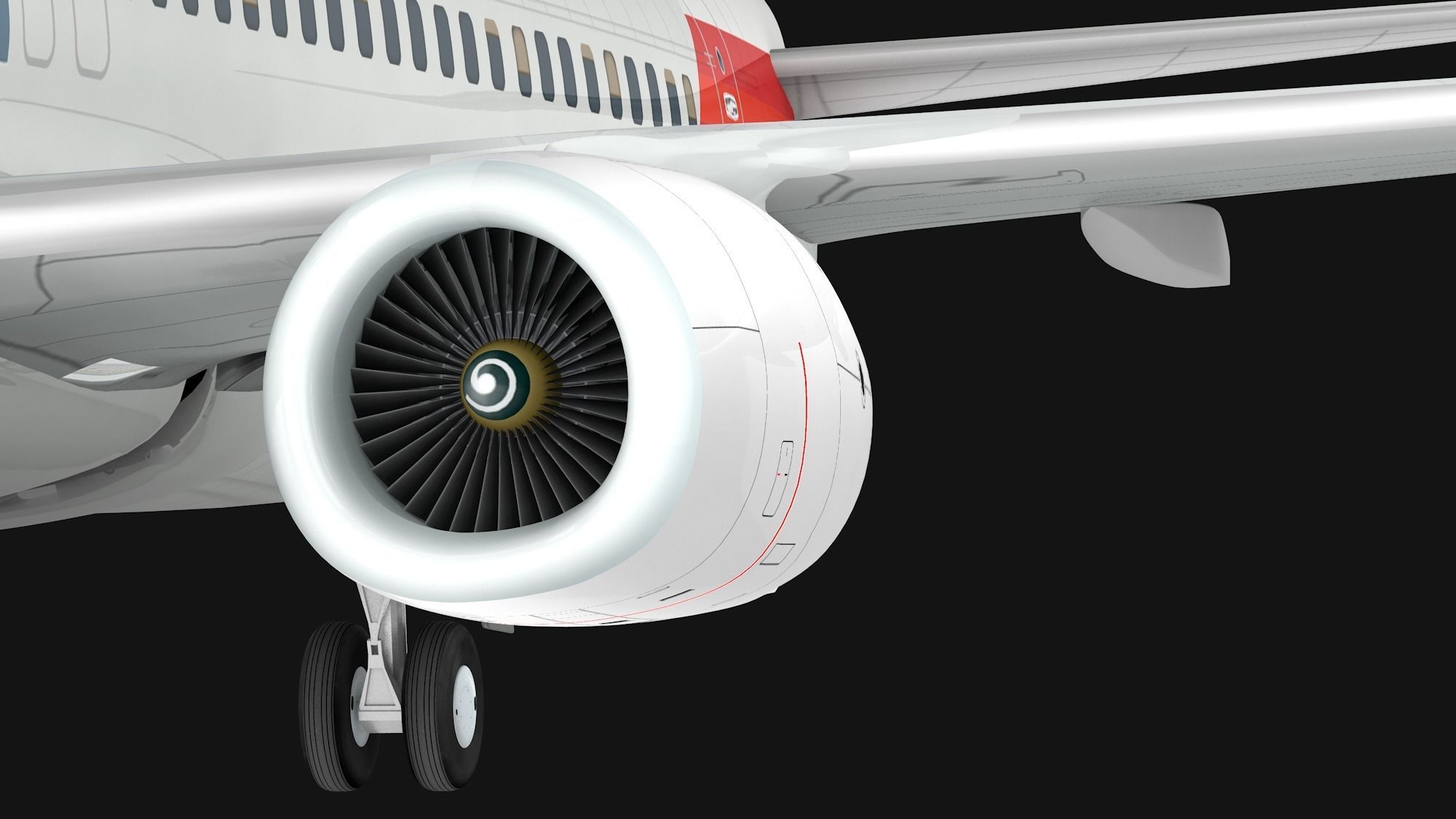 Boeing  737-800 American Airlines Low-poly 3D model_5