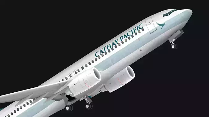 Boeing 737-800 Cathay Pacific Low-poly 3D model