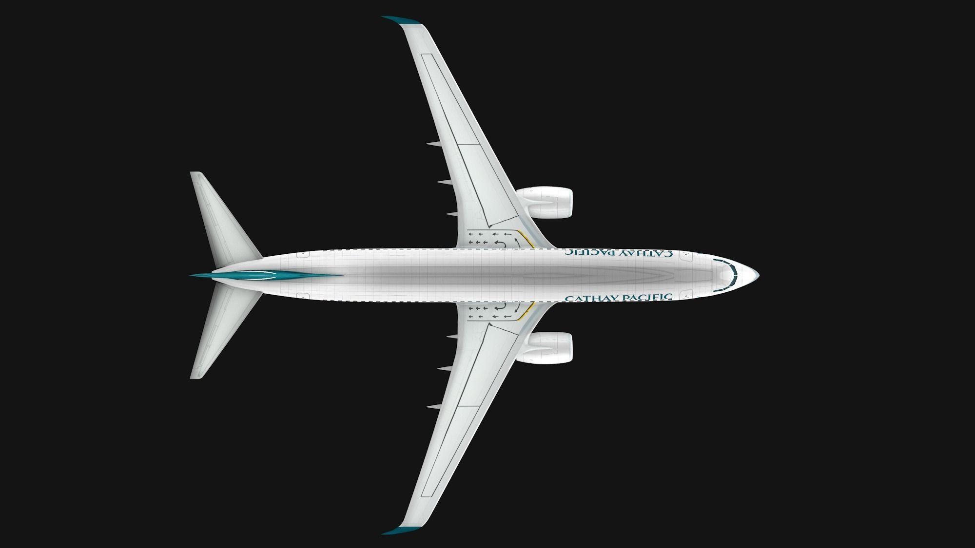 Boeing 737-800 Cathay Pacific Low-poly 3D model_10