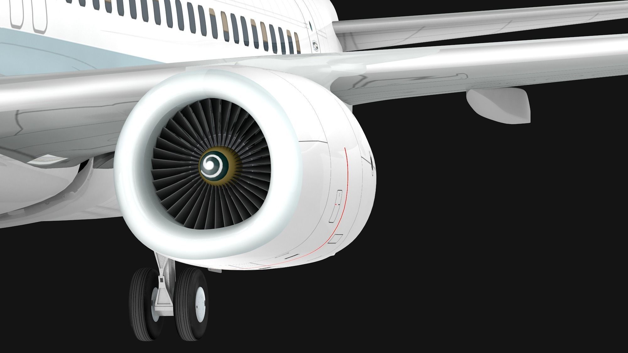 Boeing 737-800 Cathay Pacific Low-poly 3D model_5