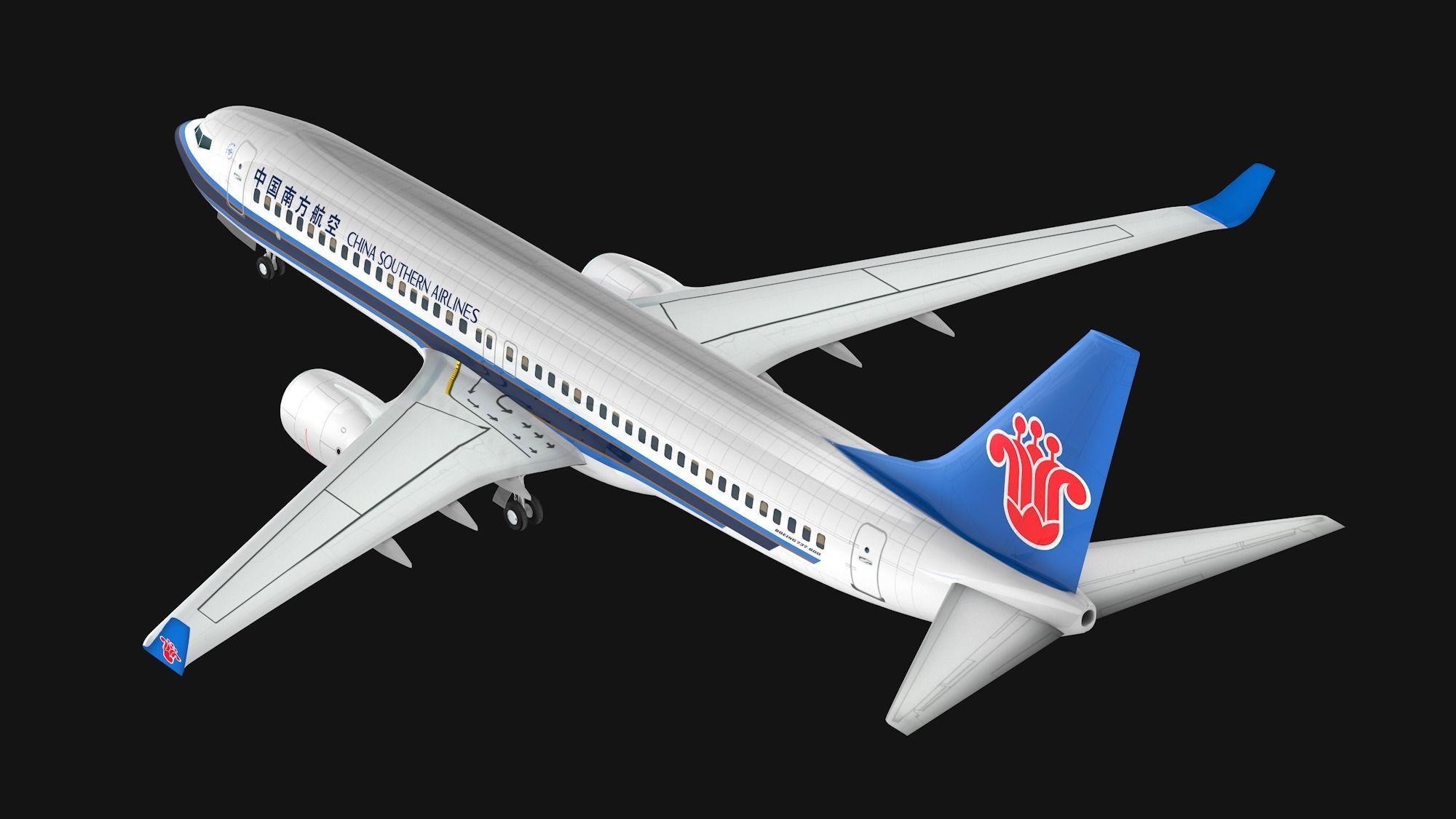 Boeing  737-800 China Southern Airlines Low-poly 3D model_7