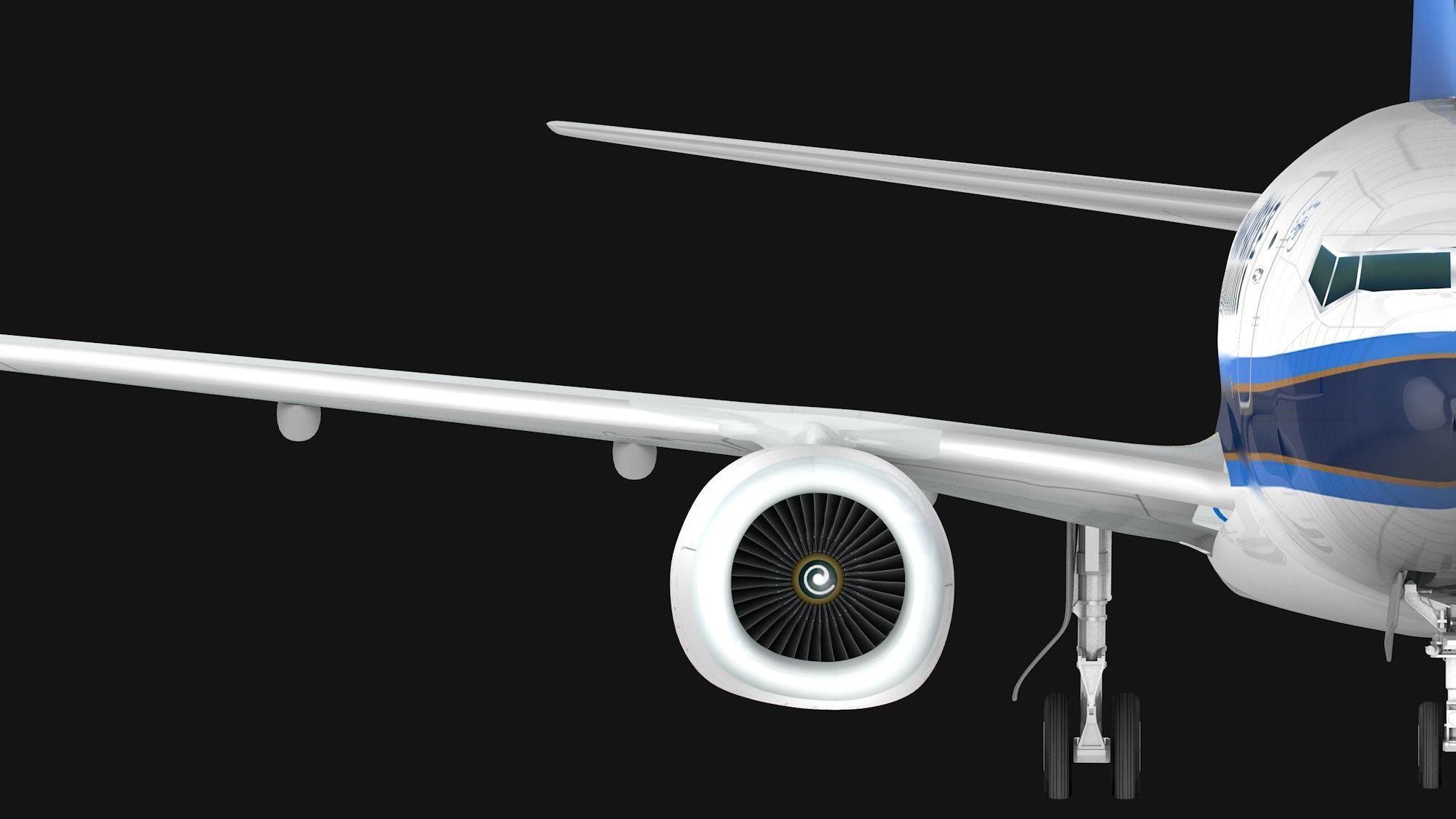 Boeing  737-800 China Southern Airlines Low-poly 3D model_2